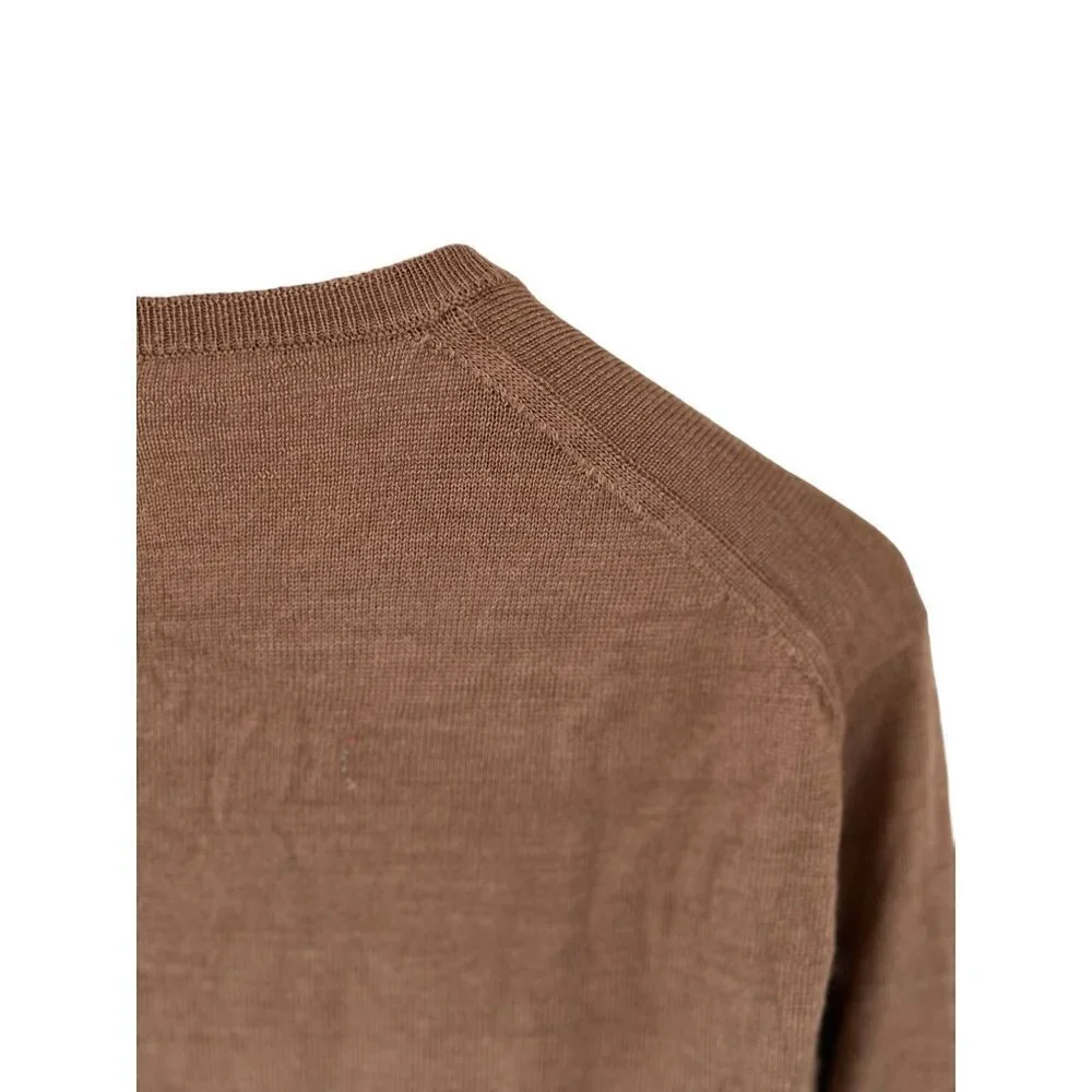 J.CREW Crewneck Pullover Wool Blend Beige Coffee color Sweater Size  XLarge